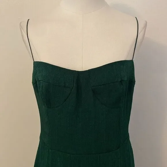 JNSQ Green Bustier Midi Dress with Thigh Split Size 6 - Picture 3 of 14